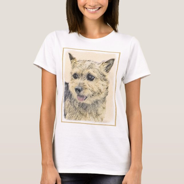 Norwich Terrier-målning - Cute Original Hund Art Tee (Framsida)