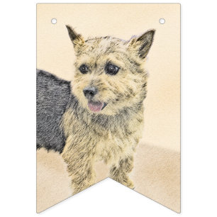 Norwich Terrier-målning - Cute Original Hund Art Vimplar