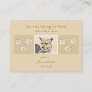 Norwich Terrier-målning - Cute Original Hund Art Visitkort