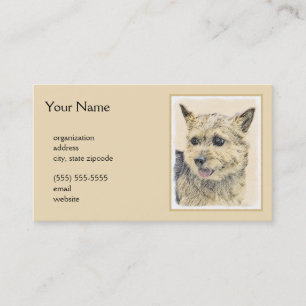 Norwich Terrier-målning - Cute Original Hund Art Visitkort