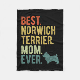 Norwich Terrier Mamma Aldrig Hundälskare Mors dag Fleecefilt
