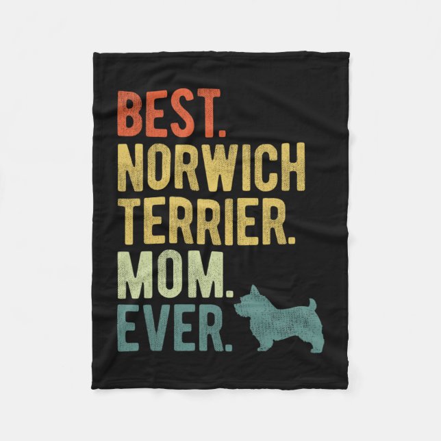 Norwich Terrier Mamma Aldrig Hundälskare Mors dag Fleecefilt (Framsidan)