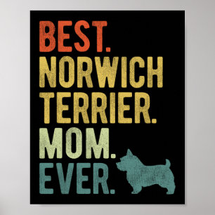 Norwich Terrier Mamma Aldrig Hundälskare Mors dag Poster