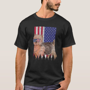 Norwich Terrier Patriotic Hund USA Pride American  T Shirt