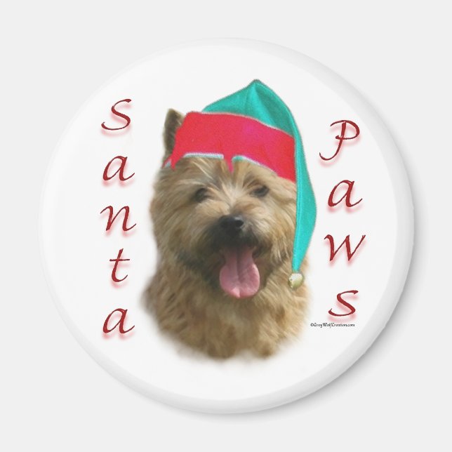 Norwich Terrier Santa Tassar Magnet (Framsidan)