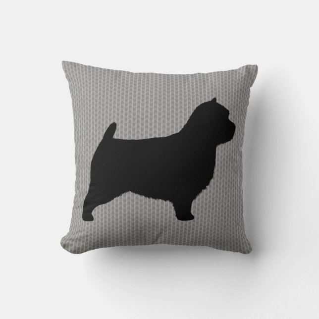Norwich Terrier Silhouette Kudde (Framsida)