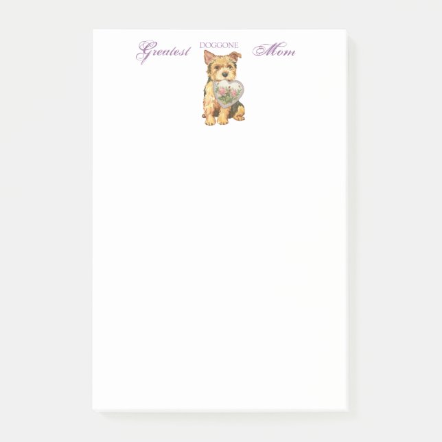 Norwiska terrier Heart Mamma Post-it Block (Framsida)