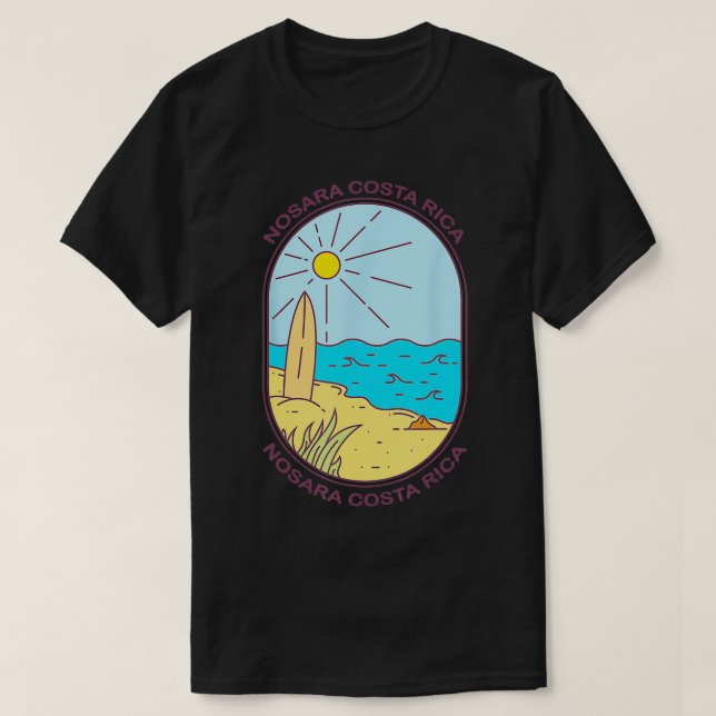 Nosara Costa Rica Beach Surfing T Shirt (Design framsida)