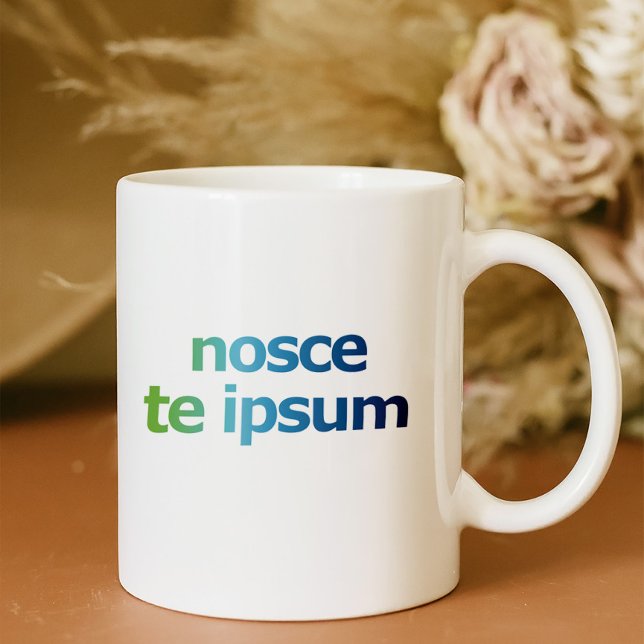 Nosce Te Ipsum-Känn Dig Själv-Uttryck Kaffemugg (Skapare uppladdad)