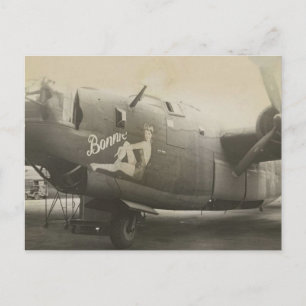 Nose art på en B24 Liberator Vykort