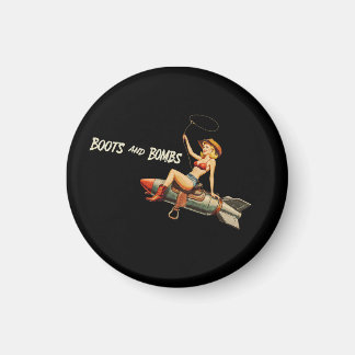 Nose Art Pinup Girl med Lasso Magnet