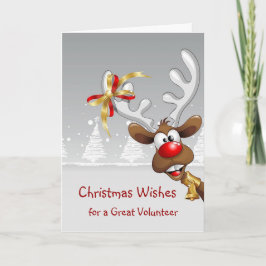 Nose Humor Reindeer, Snöflingor Volunteer Helgdag Helgkort