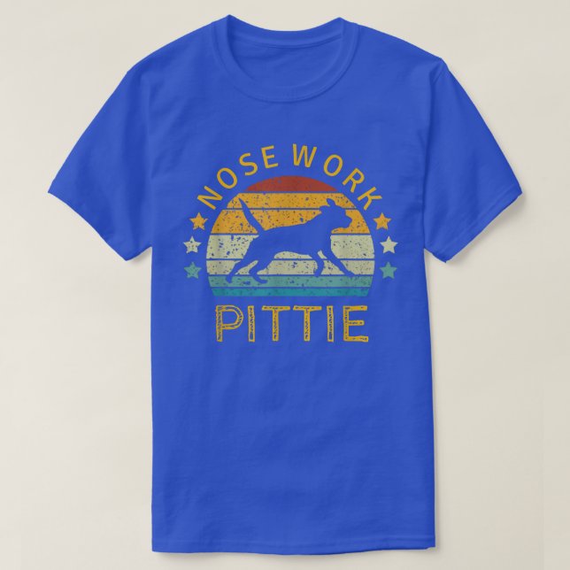 Nose Work Pittie Pit Bull Dog Silhouette  T Shirt (Design framsida)