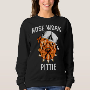 Nose Work Pittie Pitbull Hund Head Ansikte T Shirt