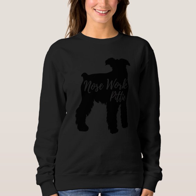 Nose Work Pittie Terrier Hund Silhouette T Shirt (Framsida)