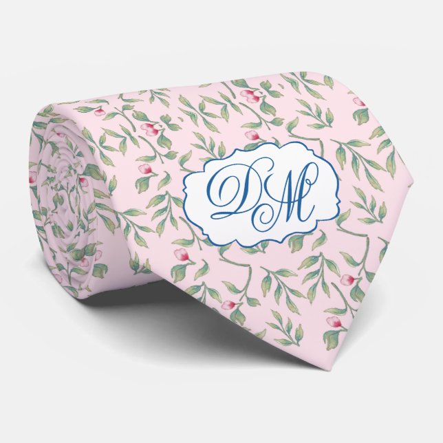 Nosegay Rosa Bröllop Keepsaké Neck Tie Slips (Rullad)