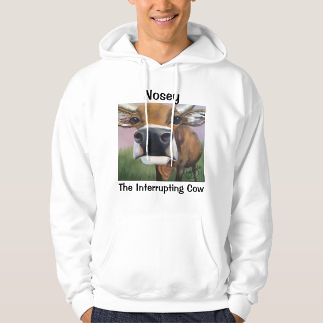 Nosey the Interrupting Cow Hoodie (Framsida)