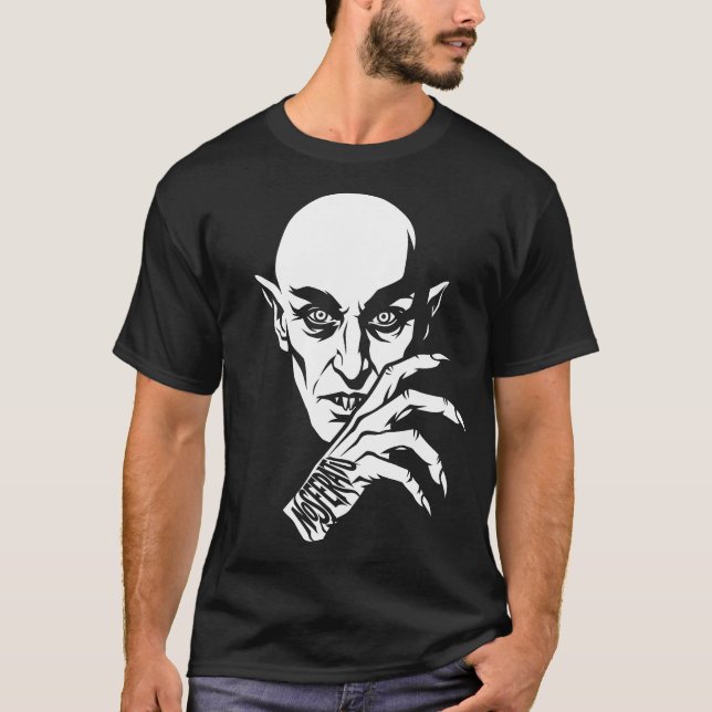 Nosferatu 1922 Greve Orlok Ansikte T Shirt (Framsida)