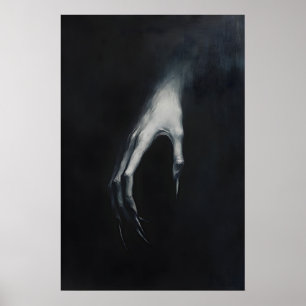 Nosferatu Dracula klor hand i mörker, gotisk Poster