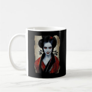 Nosferatu Geisha Porträtt i en vampyr Kaffemugg