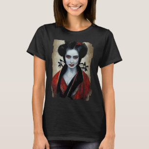 Nosferatu Geisha   Porträtt i en vampyr T Shirt