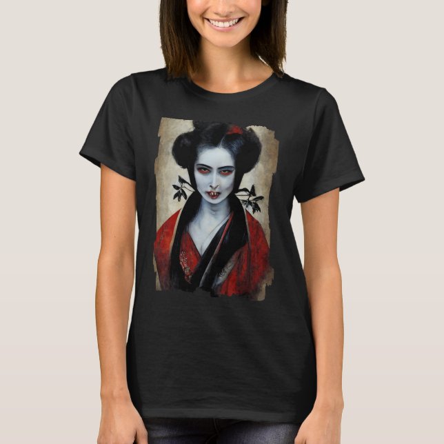 Nosferatu Geisha | Porträtt i en vampyr T Shirt (Framsida)