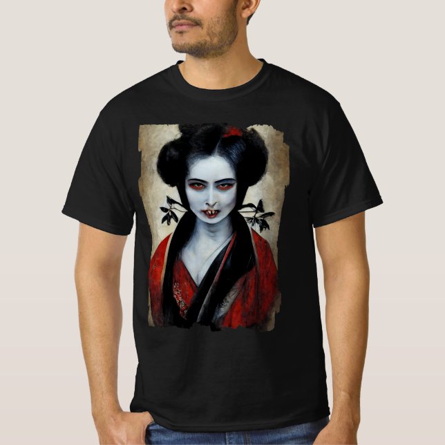 Nosferatu Geisha | Porträtt i en vampyr T Shirt (Framsida)