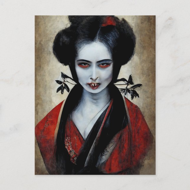 Nosferatu Geisha | Porträtt i en vampyr Vykort (Framsida)