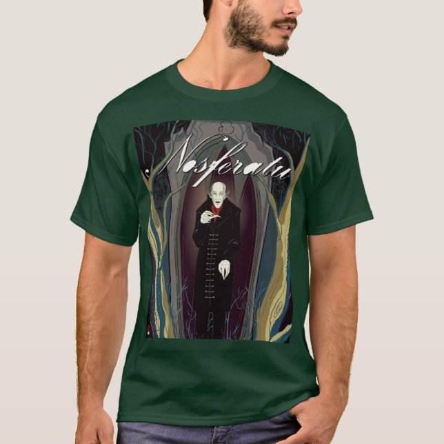 Nosferatu klassisk grönt t-shirt (Framsida)