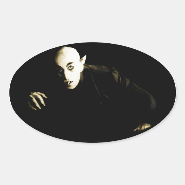 Nosferatu Stickers Ovalt Klistermärke (Framsida)