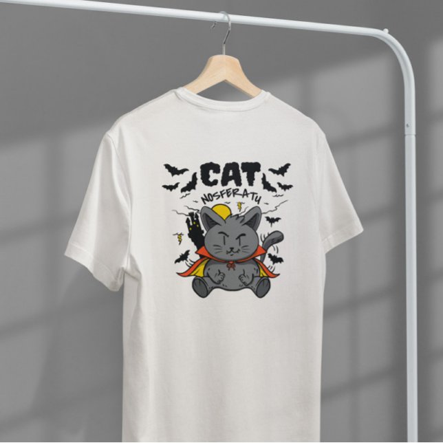 Nosferatu Vampire Cat Tecknad T Shirt (Skapare uppladdad)