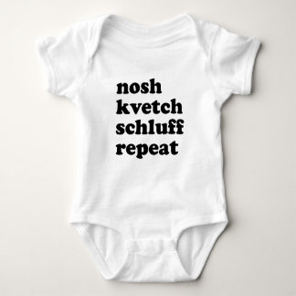 Nosh Kvetch Schluff Repeat Unisex Yiddisk T Shirt