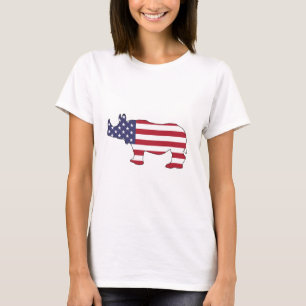Noshörning - amerikanska flaggan tee