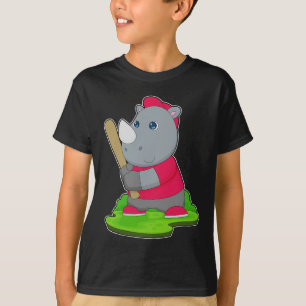 Noshörning Baseboll Basebollträ T Shirt