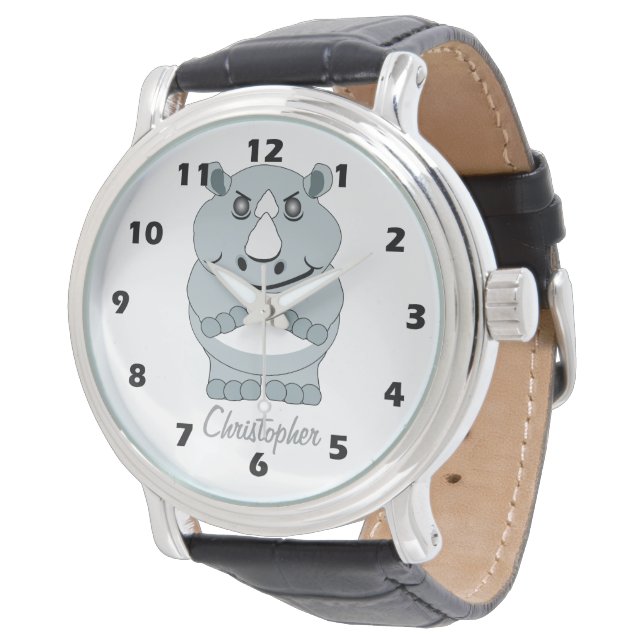 Noshörning Design Personlig Armbandsur (Vinklad)