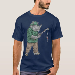 Noshörning Fiskespö Fiske T Shirt