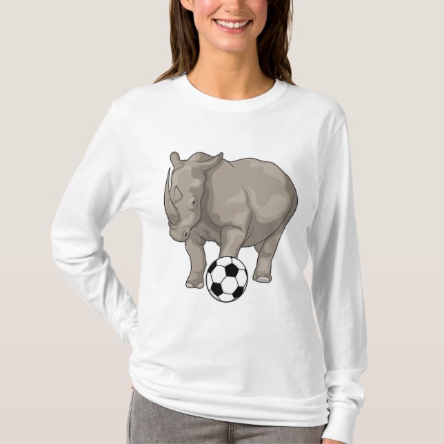 Noshörning Fotbollsspelare Fotboll T Shirt (Framsida)