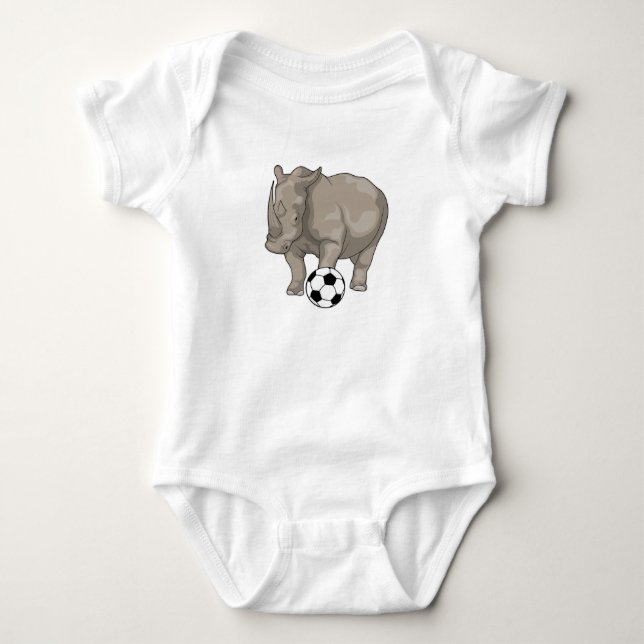 Noshörning Fotbollsspelare Fotboll T Shirt (Framsida)