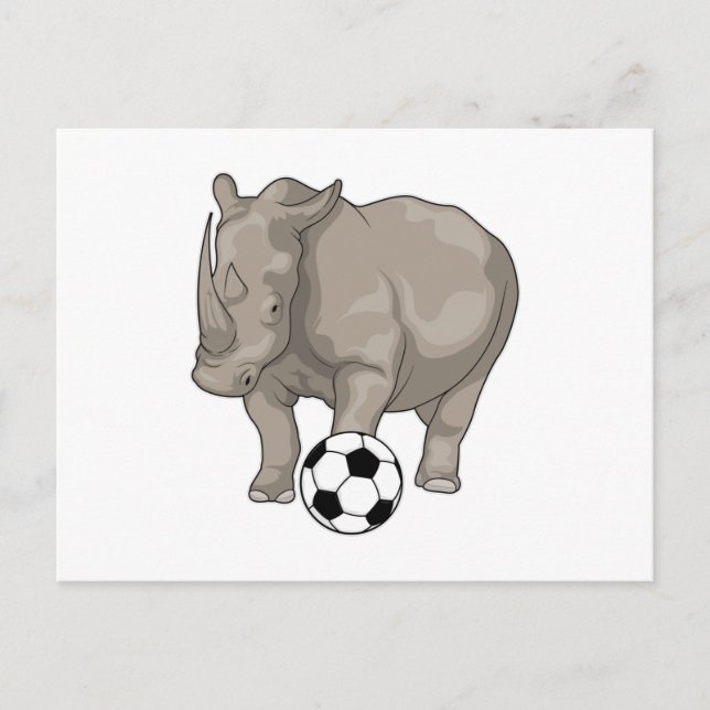 Noshörning Fotbollsspelare Fotboll Vykort (Framsida)