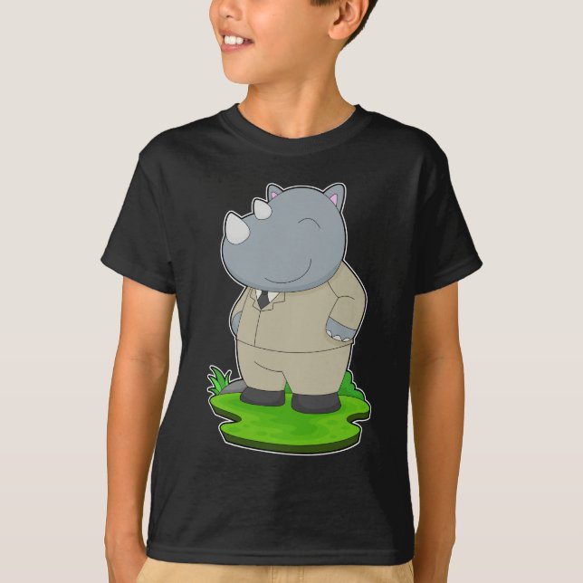 Noshörning Groom Suit Bröllop T Shirt (Framsida)