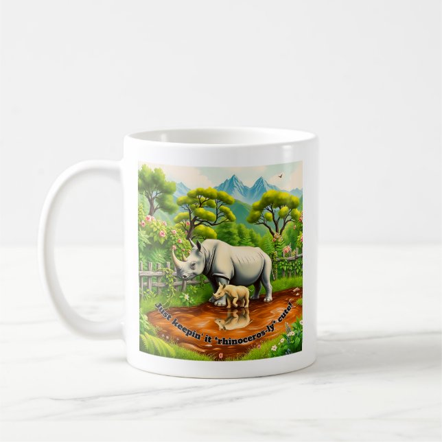 Noshörning kärlek kaffemugg (Vänster)