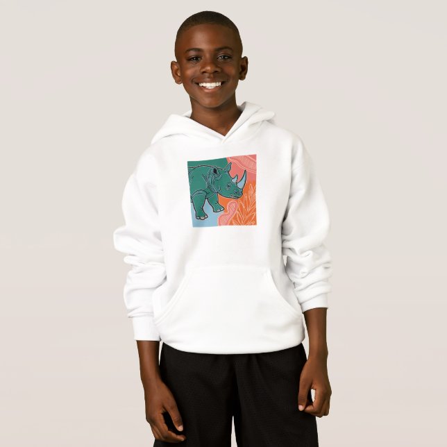 Noshörning Kids  T Shirt (Hel framsida)