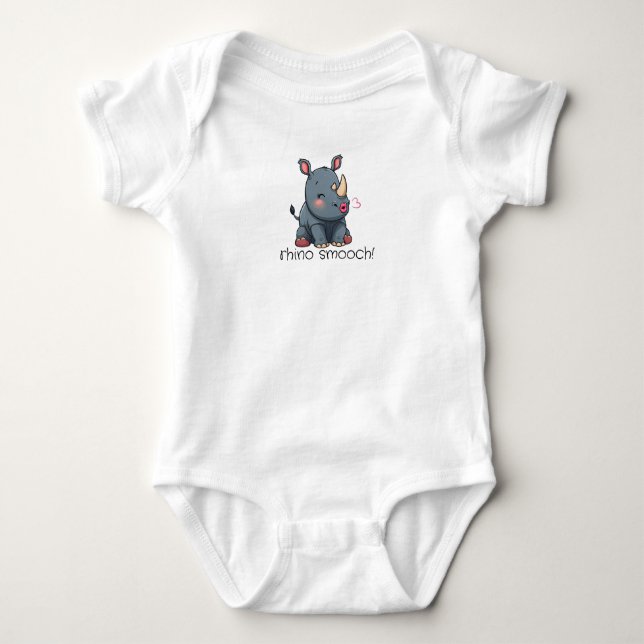 noshörning puss! baby bodysuit t shirt (Framsida)