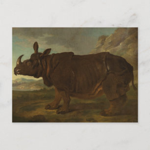 Noshörning (Rhino) (Vild Djur) (av J.B. Oudry) Vykort
