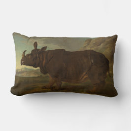 Noshörning (Rhino) (Vilda djur) (av J.B. Oudry) Lumbarkudde