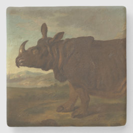 Noshörning (Rhino) (Vilda djur) (av J.B. Oudry) Stenunderlägg