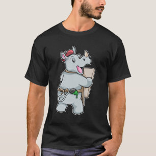 Noshörning som målar med färger t shirt