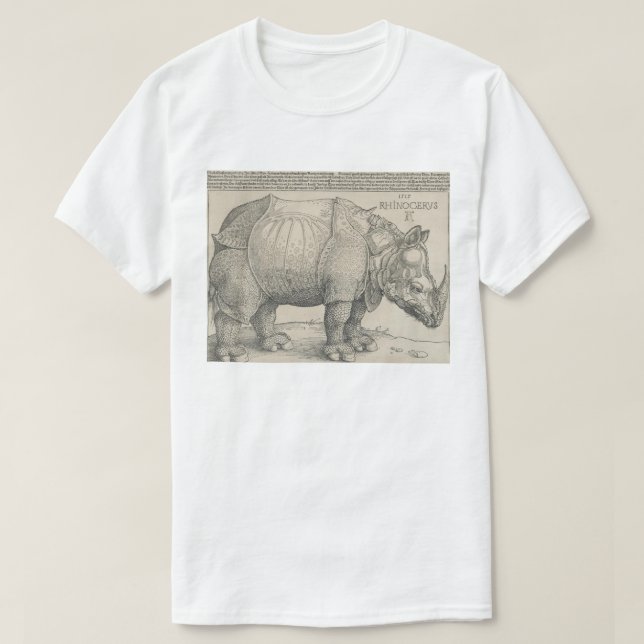 Noshörning träsnitt av Albrecht Durer T Shirt (Design framsida)
