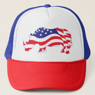 Noshörning-USA-Flagga Keps