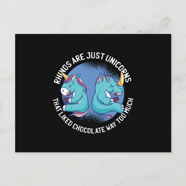 Noshörningar är bara enhörningar vykort (Framsida)